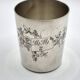 Ercuis silver-plated timbale, engraved floral decoration and monogram m.m – a23
