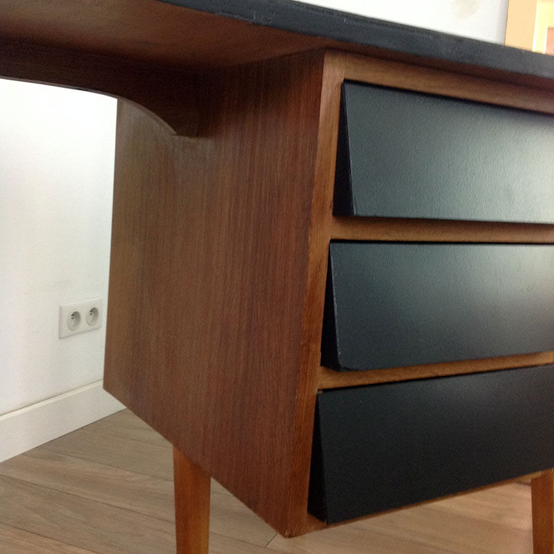 Black and wood office, 60s