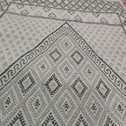Tapis traditionnel blanc et vert fait main en pure laine