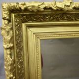 Mirror Frame In Wood And Golden Stucco
