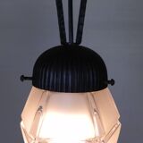 Art Deco pendant lamp with hexagonal glass shade, 1930s