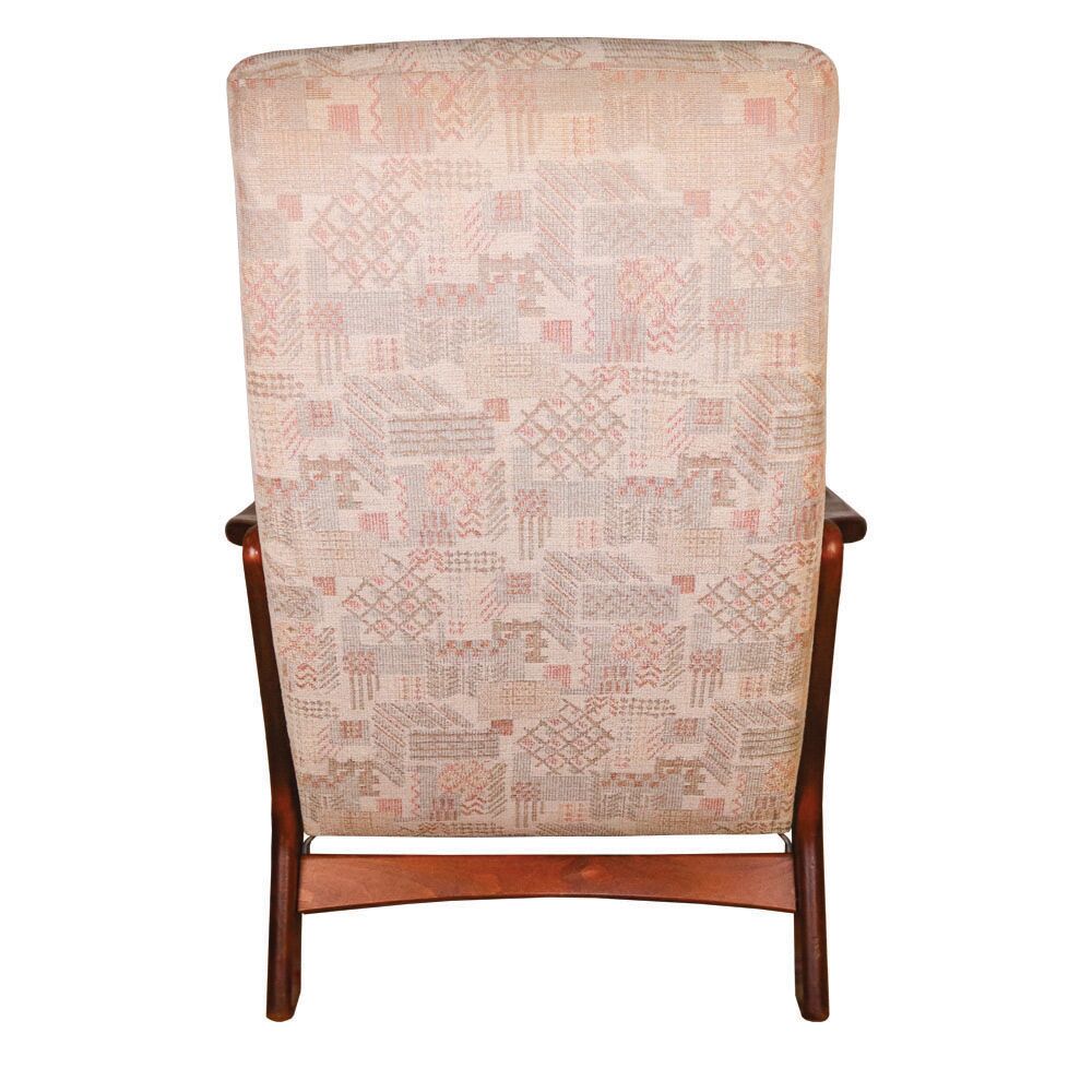 Danish Modern recliner armchair with folding footrest, 1960s