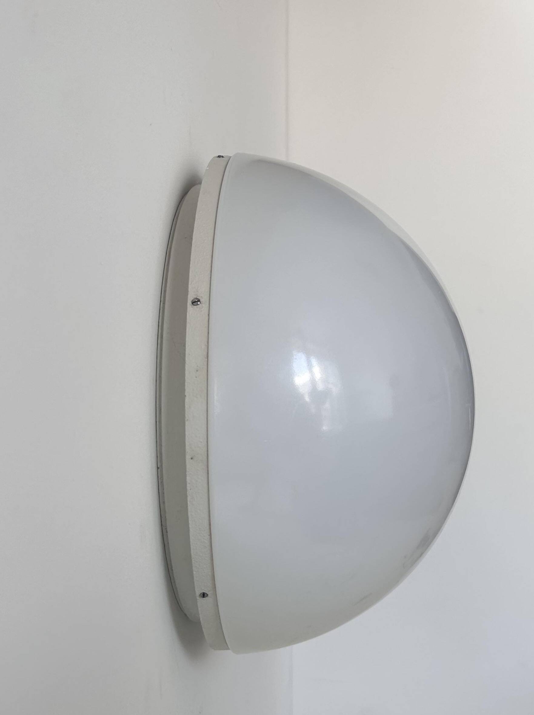 Pair of metal and opal perspex wall lights, Germany 1970