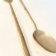 Couvert de service vintage, bambou doré, Hollywood Regency - circa 197