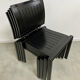 Lot 4 old vintage design chairs Dieticker Bruno Rey black wood year 70