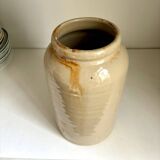 Beige glazed stoneware mustard pot n°4