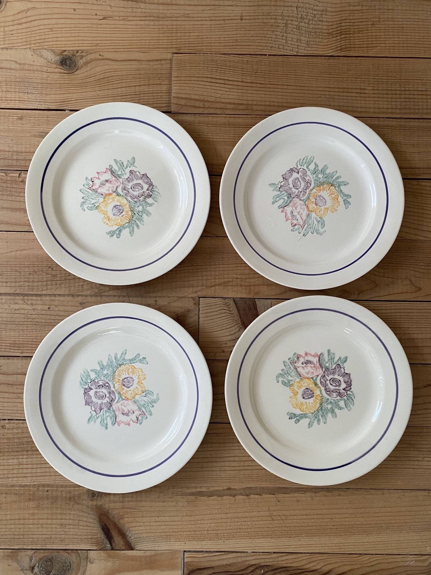 4 antique flat plates from ADP manufacture