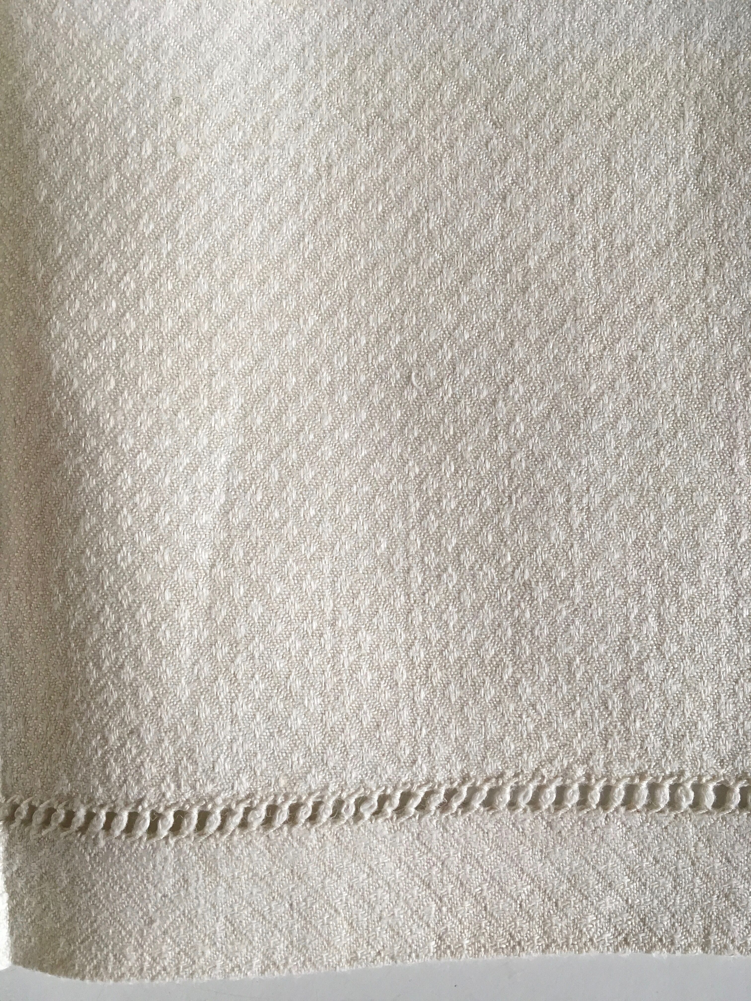Set 3 towels linen honeycomb Damascus old