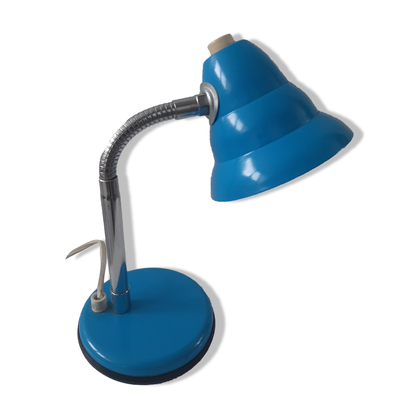 Vintage blue metal table lamp