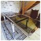 Smoked glass table with chromed metal legs La Metal ARREDO - Milano