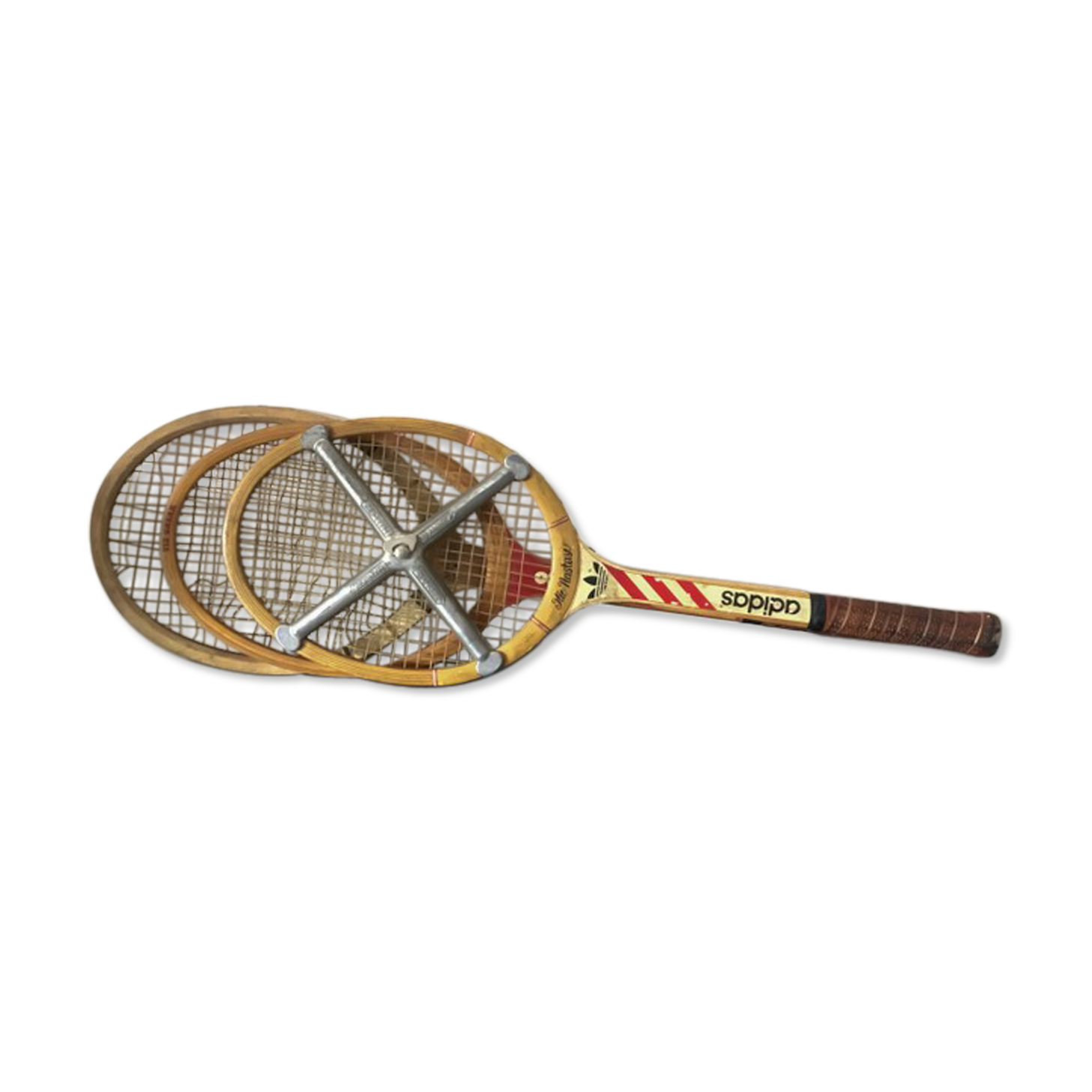 3 Vintage wooden tennis racket