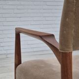 1960s, Danish chair, solid teak wood, furniture velour.