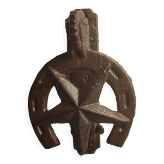 Vintage Cast Iron Door Knocker Horseshoe Shaped