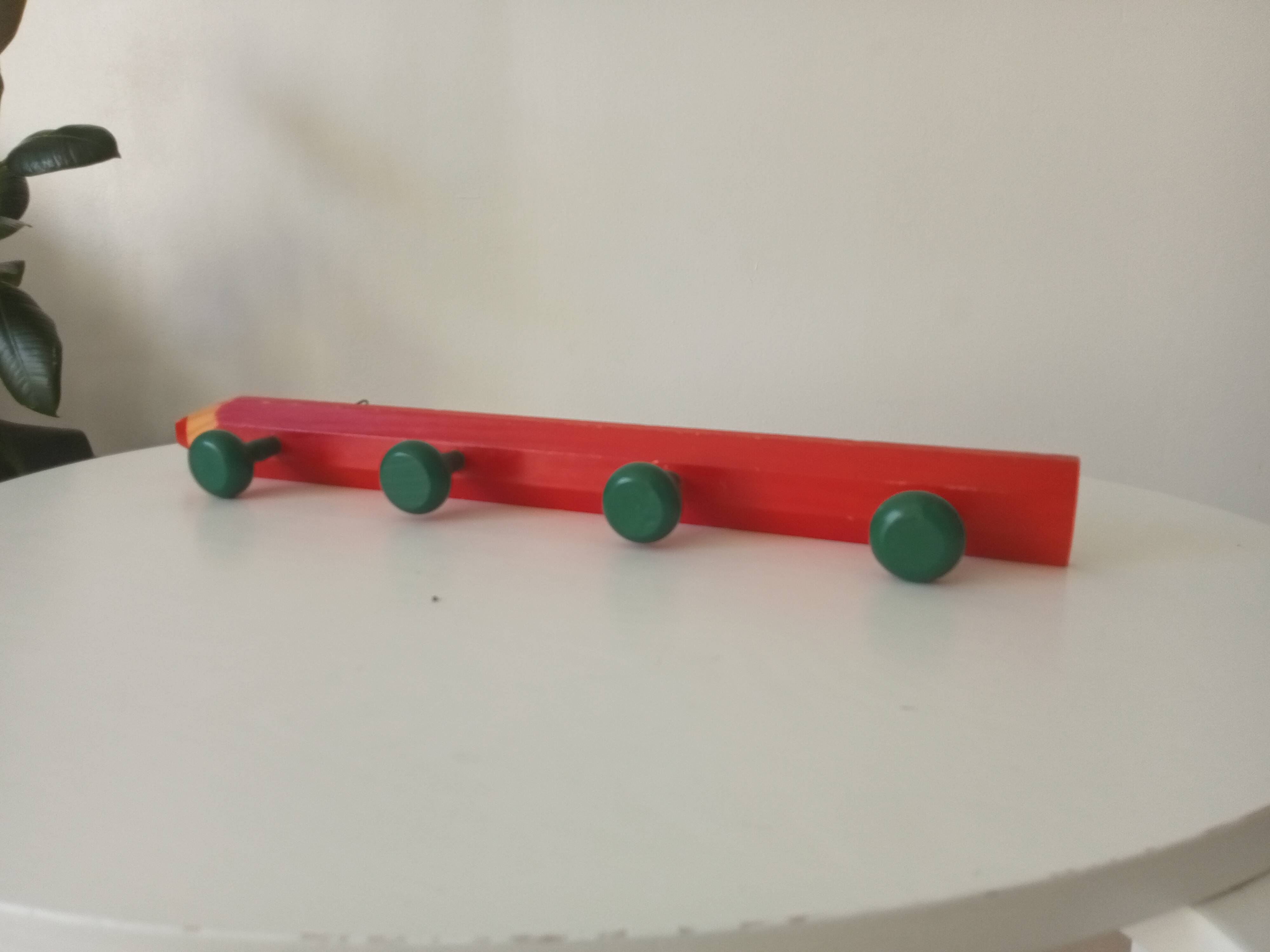 Vintage pencil wall-mounted coat rack