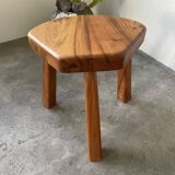 Flower coffee table set with elm tripod stools