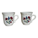 Ensemble de deux tasses fleuries Tienshan stoneware