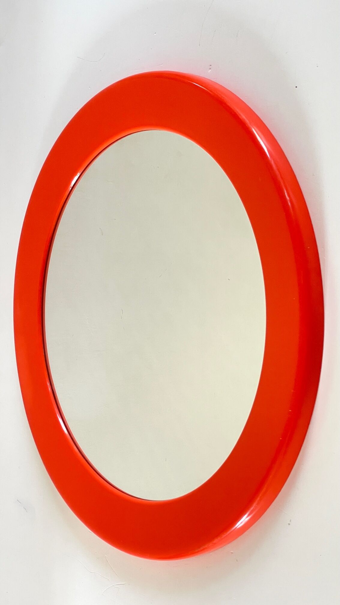 Round orange wall mirror by syla 70 years