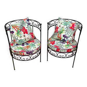 paire de fauteuils Vintage - coussins