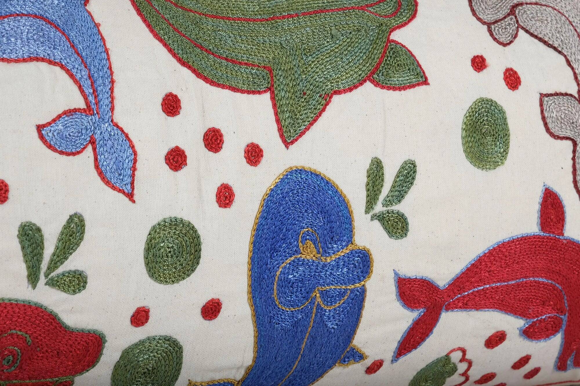 Vintage embroidered cushion cover 46x140 cm