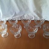 Set of 8 glass ice cream cups