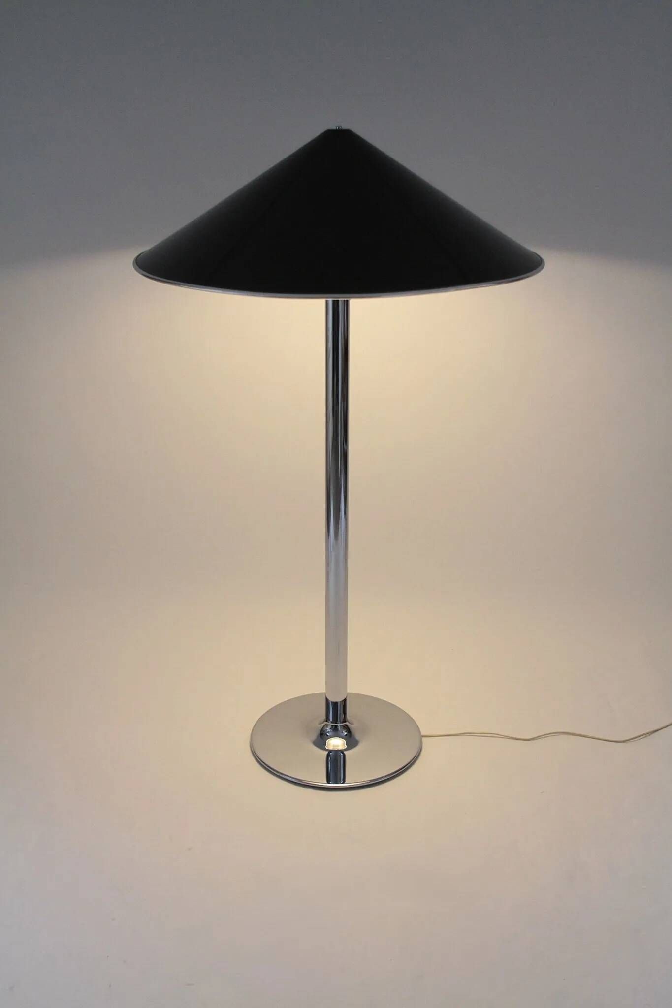 Ateljé Lyktan floor lamp with rare oversized custom shade – Sweden, 1970s
