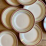 Set of 11 vintage flat plates, Gilles de Gien model