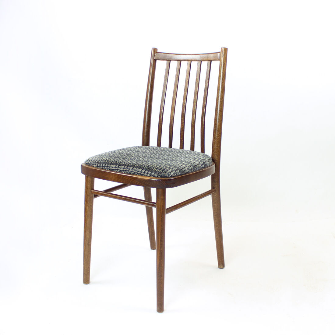 Set of 4 dining chairs in dark oak by ton, czechoslovakia 1960s