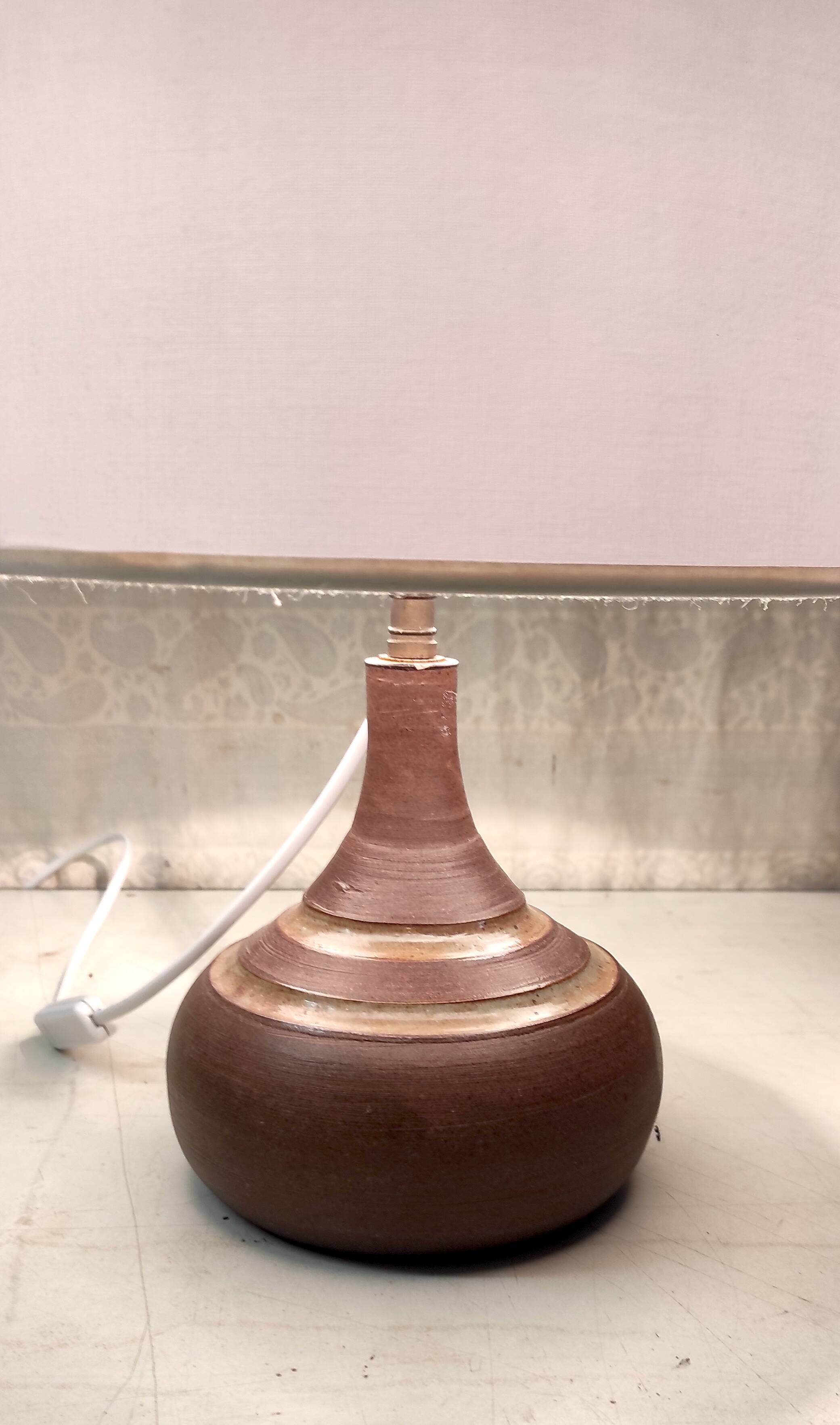 Table lamp with ceramic (stoneware) base - mid 20th century.