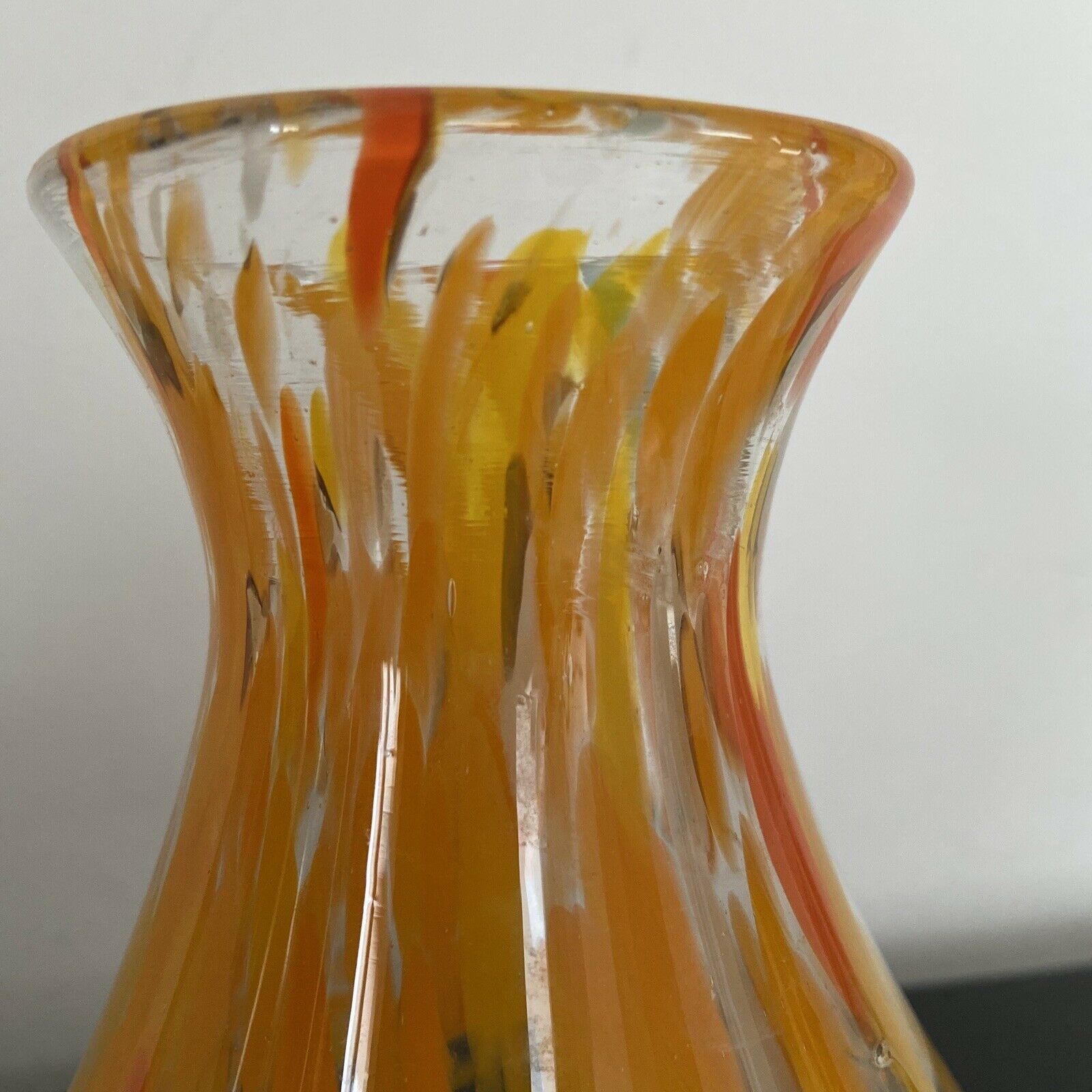 Soliflore orange souflé glass vase