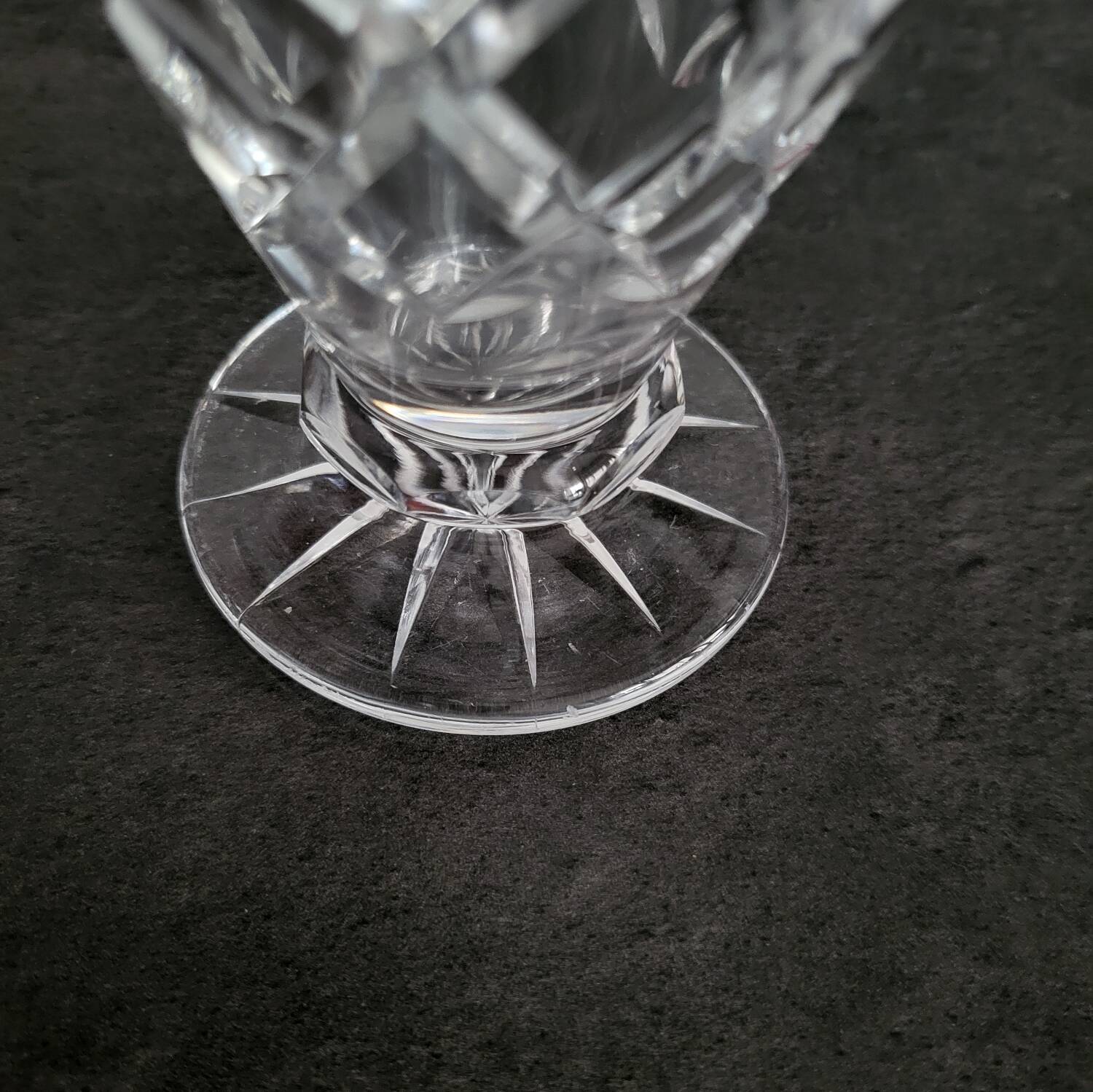 Vintage Bohemian crystal vase in excellent condition.