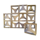 9 éléments de faïence en céramique, architecture space age