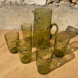 Service orangeade en verre texturé - Made in Italy
