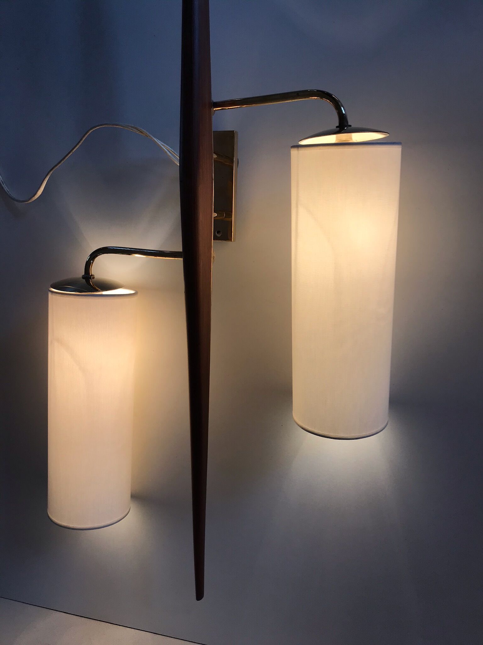 Brass and teak sconce design Lunel 1960