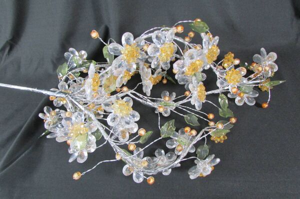 Vase et bouquet en perles , pièce unique