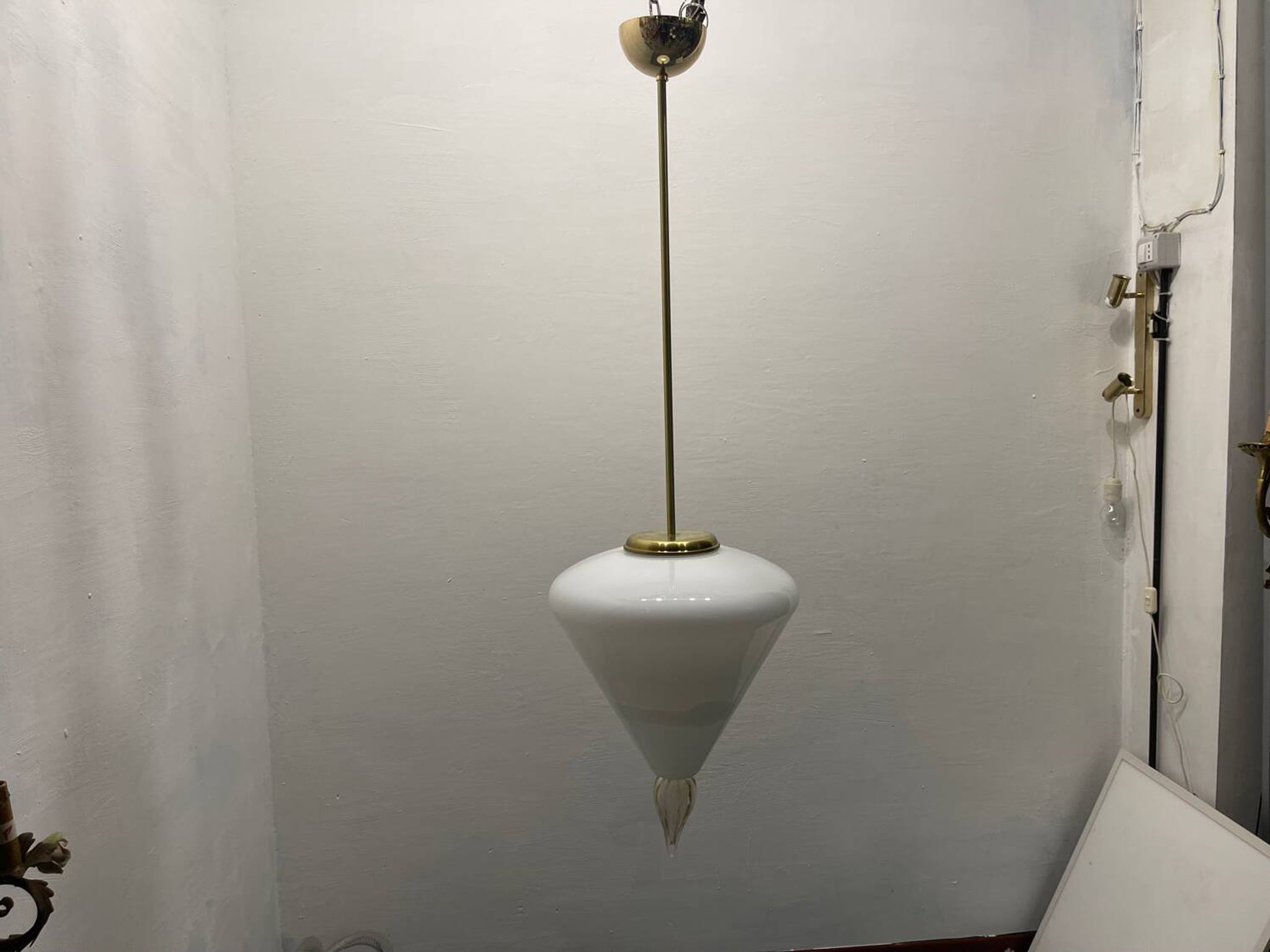 Suspension lumineuse en verre de Murano années 1980