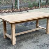 Renovated farmhouse dining table in raw oak from the 20th century, 180cm with drawer.