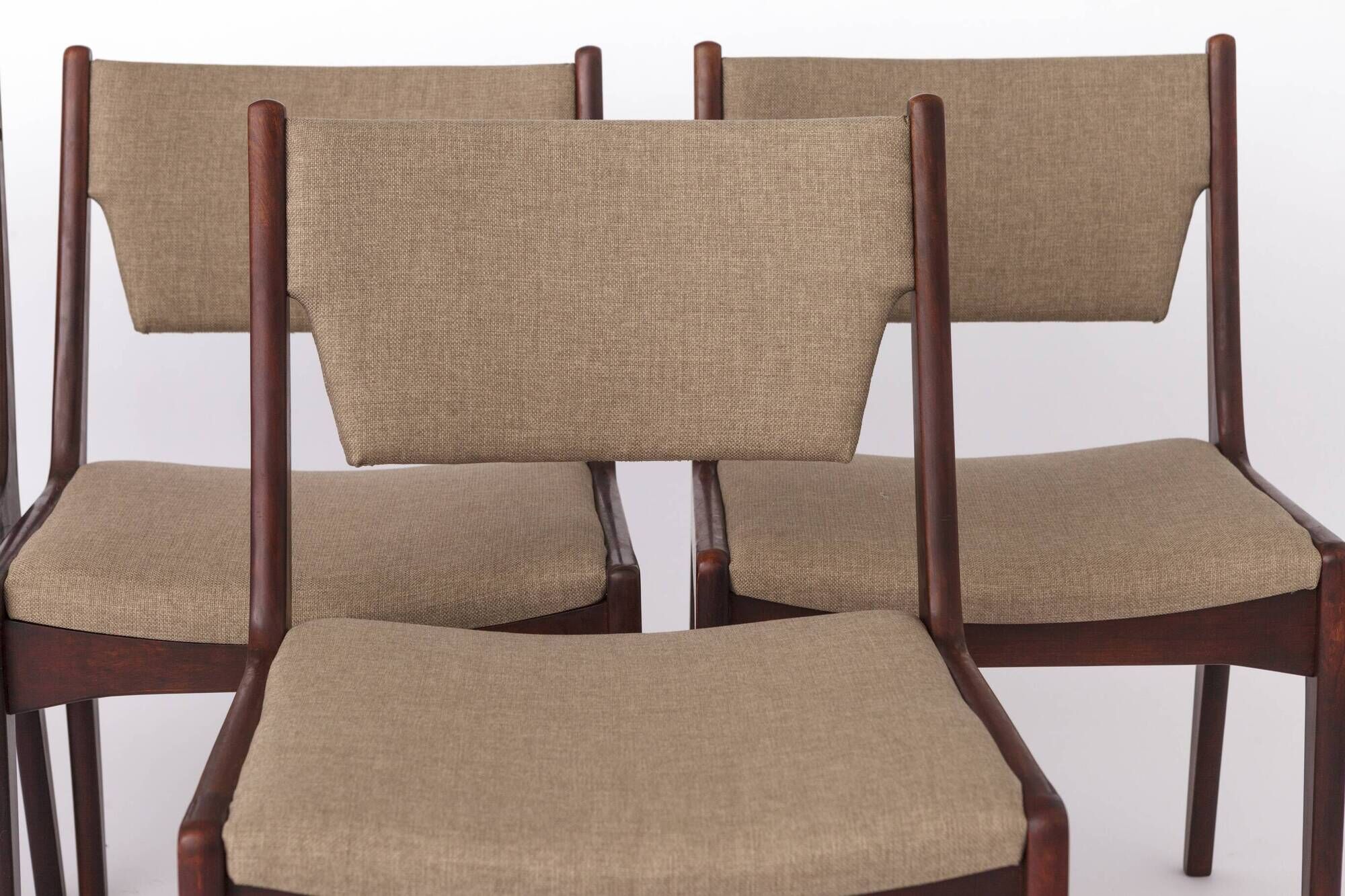 Set of 4 Vintage Teak Chairs | 1960s-70s Mid-Century Modern Seating | Wide