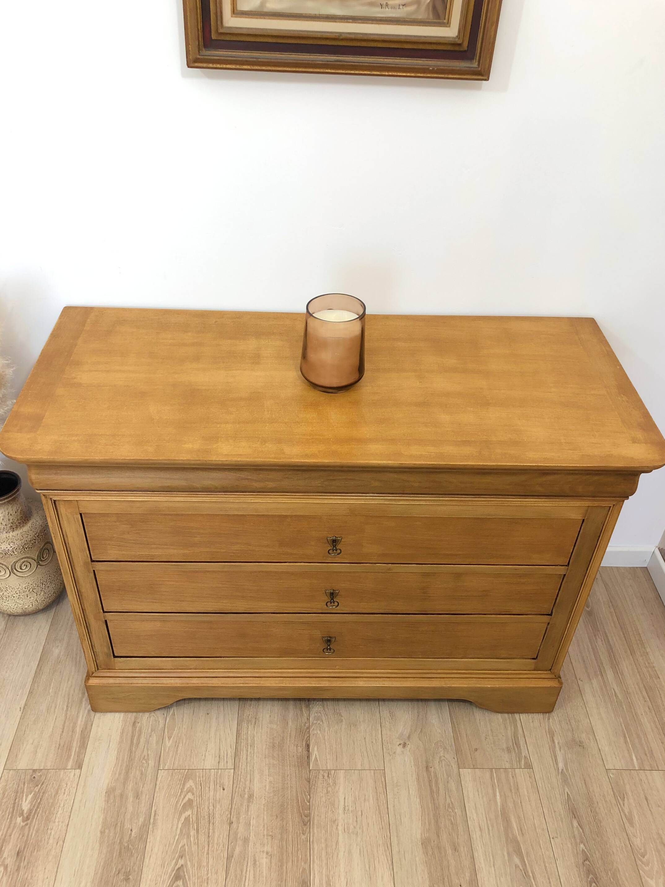 Louis Philippe style chest of drawers in solid cherry wood