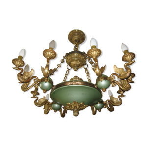 Lustre aux cygnes en bronze style