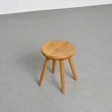 Pine stool by René Martin, France, circa 1965