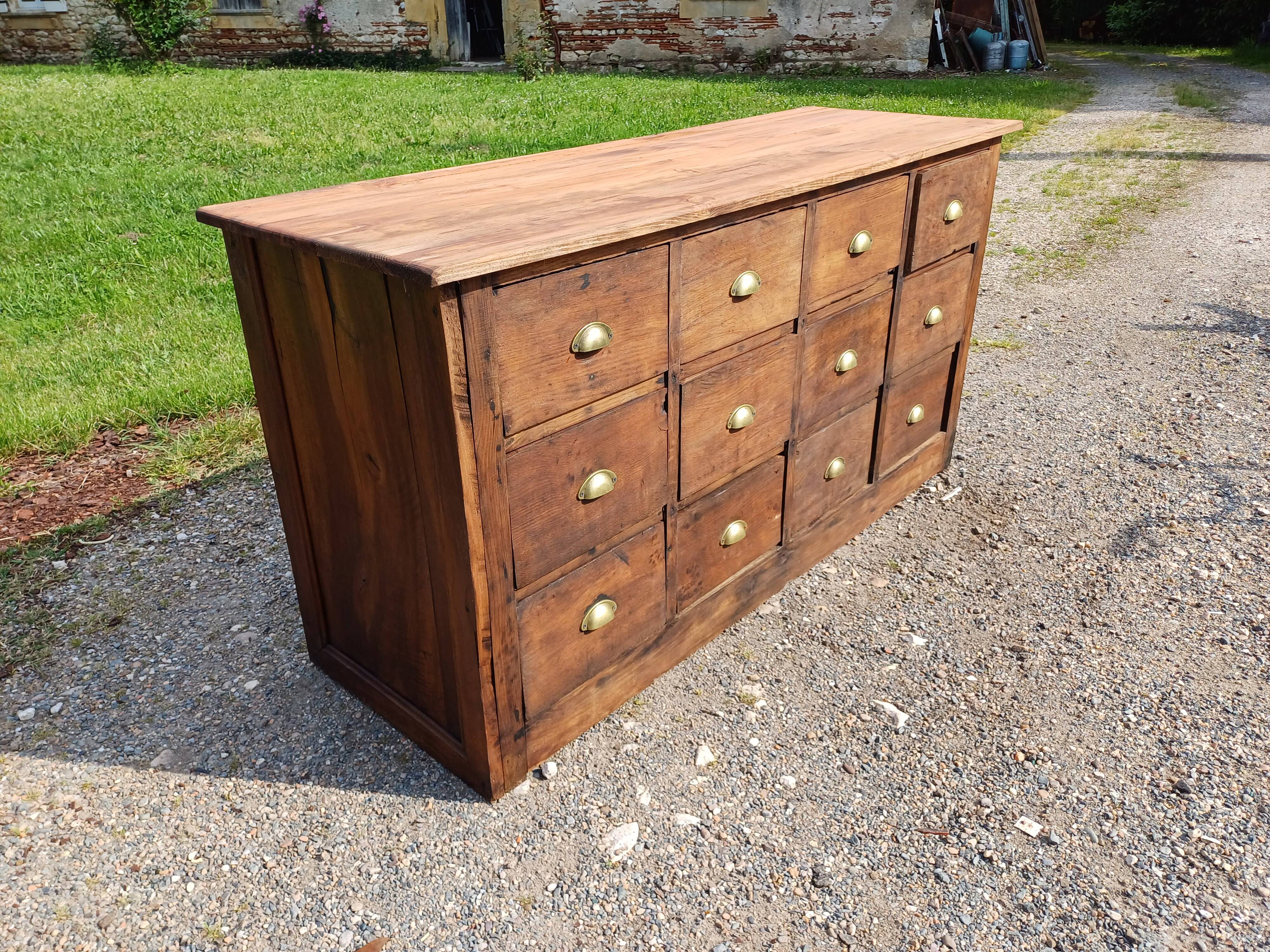 Wooden trade furniture 12 drawers hardware