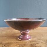 Signed ceramic fruit bowl on foot