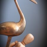 Brass pink flamingo