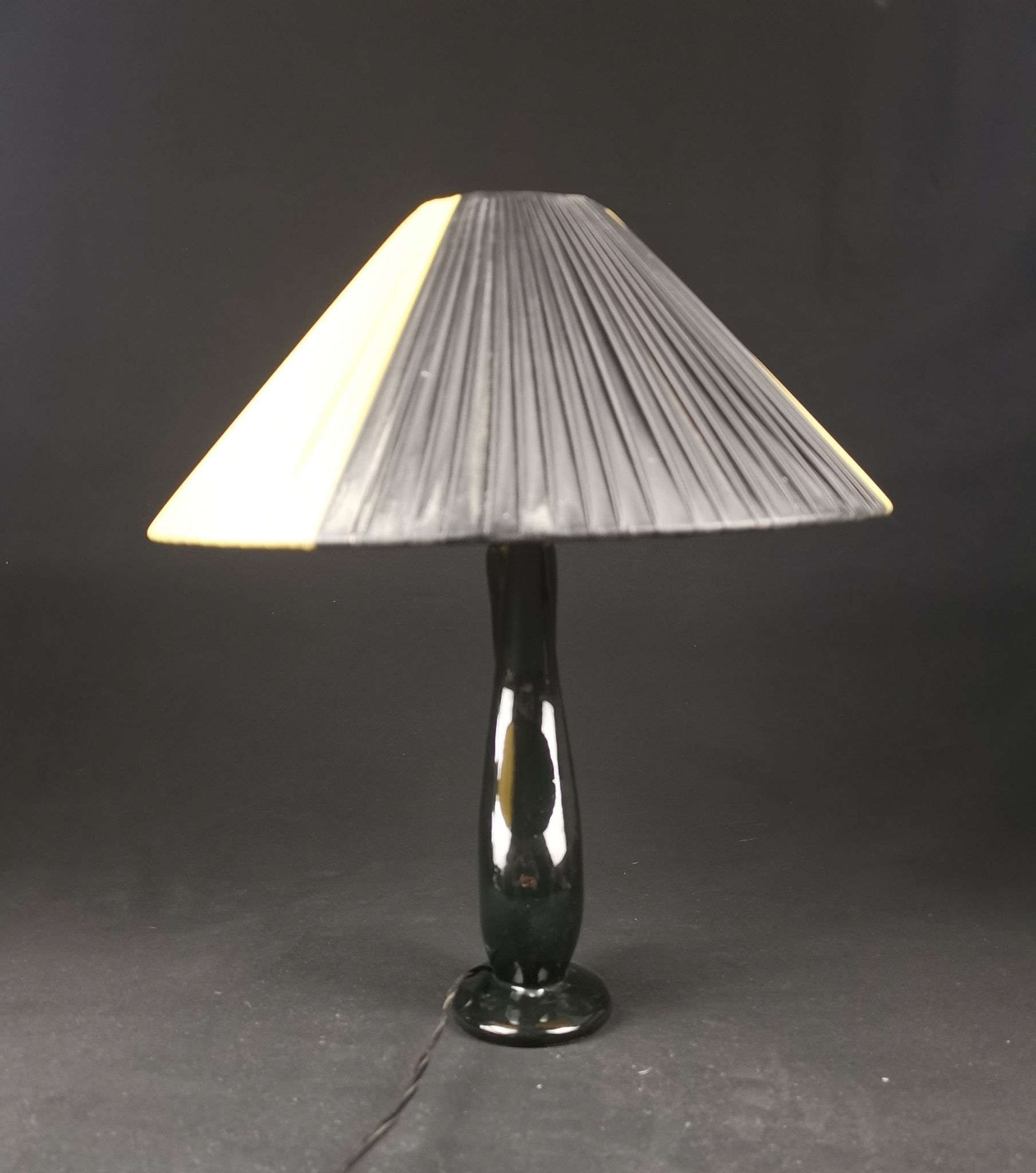 Bedside lamp vintage ceramic black and yellow