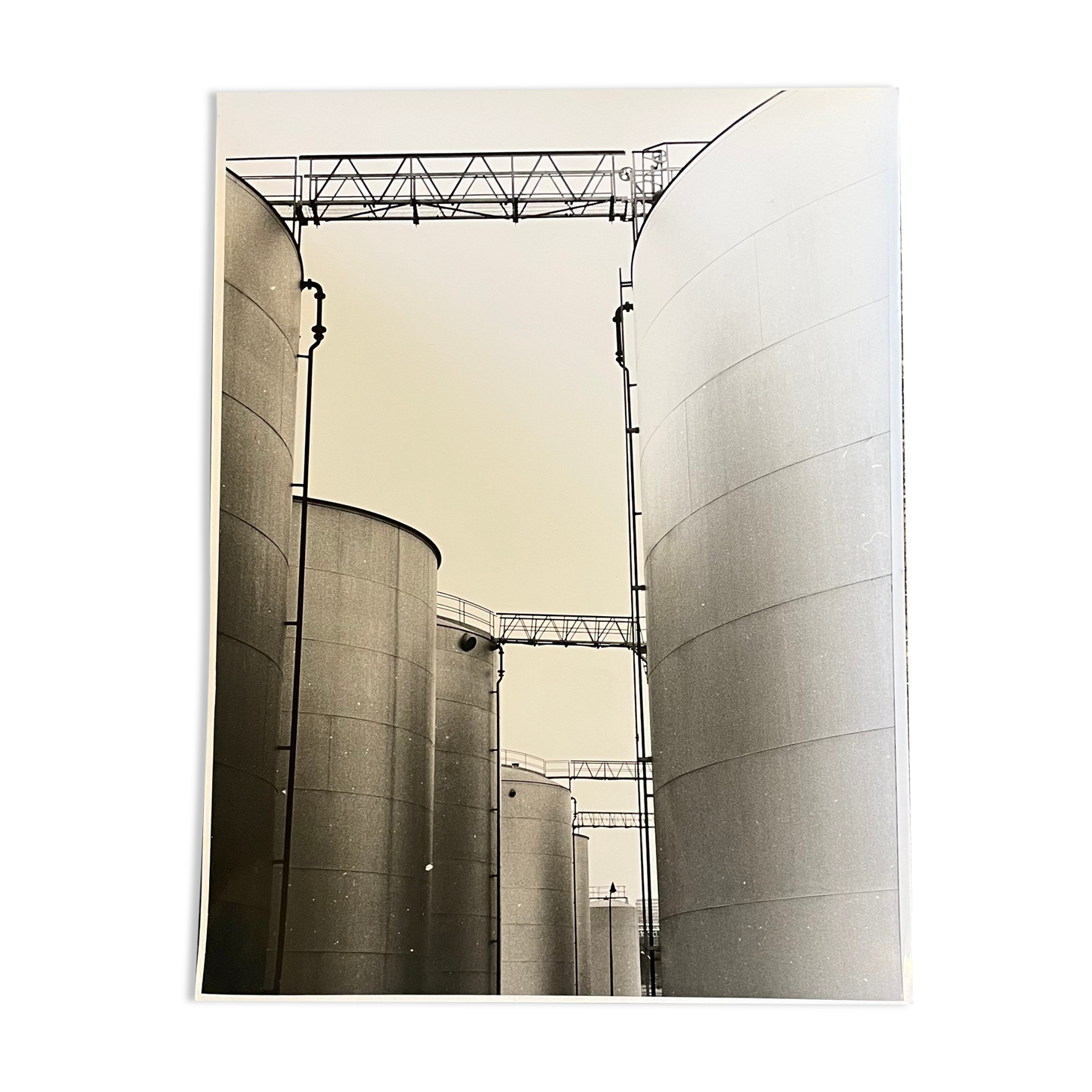 Photograph black and white silver print circa 1970 industrialization