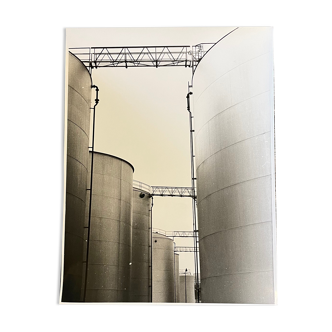 Photograph black and white silver print circa 1970 industrialization