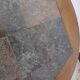 Round coffee table in oak and vintage stones