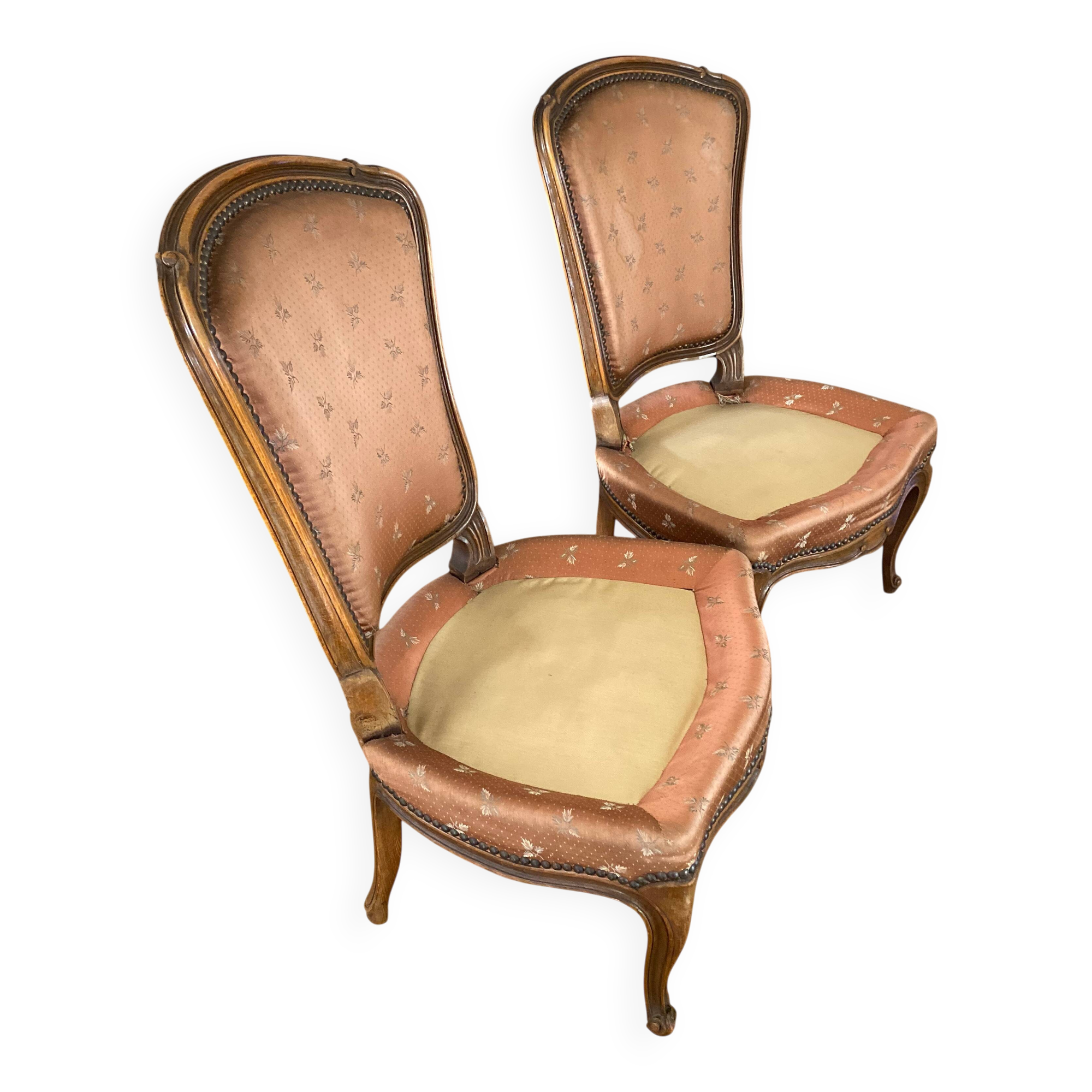 A pair of children's chairs in Louis XV style.