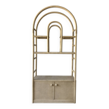 Vintage large Bamboo and Rattan display cabinet, 1980’s
