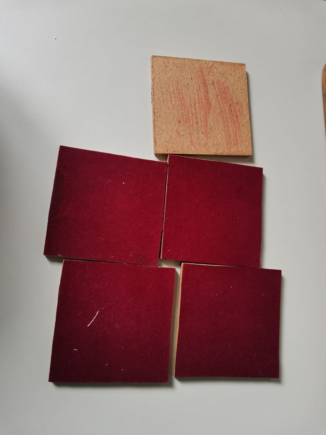 Lot de 5 sous verre bois vintage marqueterie